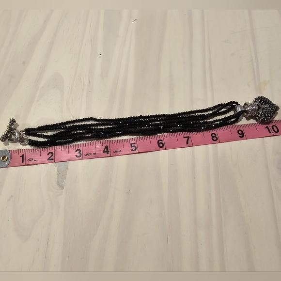 Black Spinel Necklace w/ Crowned Heart - Picture 9 of 9